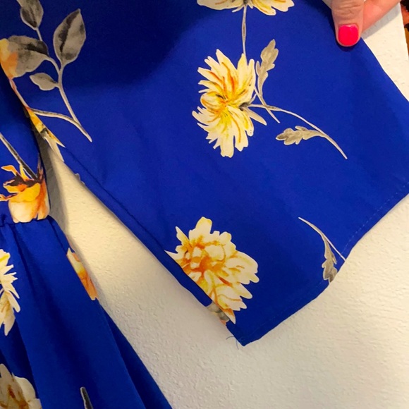 A6 - 321 Strapless Blue Floral Dress Size Small (no tag) - Picture 6 of 13